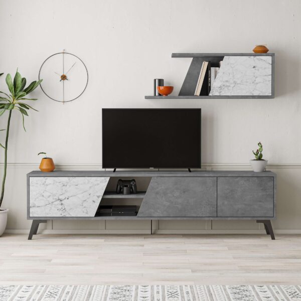 Tavoline Televizori Fine – Retro Grey – Carrara - Figura 3
